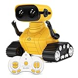 ALLCELE RC Roboter Kinder Spielzeug, Ferngesteuertes Auto Roboter Spielzeug mit Fernbedienung für Kinder ab 3+ Jahren, Süß Aussehen, Interessant Musik, Geschenk für Jungen und Mädchen (Gelb)