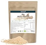 EXVital BIO-Maca-Pulver aus Peru 1 kg, abgefüllt in Deutschland, aus kontrolliert biologischem Anbau, Ohne Zusatz- und Konservierungsmittel, Vegan