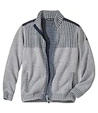 ATLAS FOR MEN - Strickjacke mit Twill-Einsätzen - XXXL