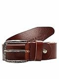 Herren Jack & Jones Ledergürtel JACPAUL Belt Echt Leder Jeans Hosen Gürtel, Farben:Braun, Größe Gürtel:105