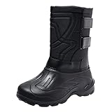 Gummistiefel Herren 44 Schuhe Damen Stiefeletten Herren Wasserdichter Wanderschuh Warme Schuhe Outdoor Skischuhe Wasserdichte Fleeceverdickung Barfußschuhe Wasserfest Winterstiefel Mädchen (Black, 41)