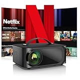 Beamer 4K【Official Netflix & Dolby Audio】 26000LM Remote Focus/6D Trapezkorrektur WiFi6 Bluetooth Smart Beamer Full HD 1080P, ONOAYO Unterstützt 4K Video Beamer Heimkino/Outdoor Handy Projektor