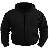 Bikers Gear Australia Unisex 07753_2 The CrossFire Black Kevlar Motorrad Hoodie Jacke CE Schutz Australian Bikers Gear, Schwarz, L UK