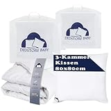 Dedstore-Baby Daunendecke 135x200-3-Kammer Daunen-Feder Kissen 80x80 - Bettdecke Pillow Set - Kuscheliger Schlafkomfort - hypoallergen - Decke und Schlafkissen - RDS Zertifiziert - Premium Qualität