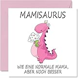 Stuff4 Lustige Muttertagskarten für Mama – Mamasaurus – Scherz-Happy-Birthday-Karte für Mama von Tochter und Sohn, Mutter-Geburtstagsgeschenke, 145 mm x 145 mm große Muttertagsgrußkarten