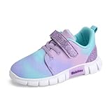 WateLves Mädchen Turnschuhe Kinder Sportschuhe Laufschuhe Hallenschuhe Klettverschluss Sneakers für Jugendliche (Bindefärbemittel lila 33