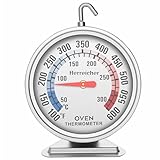 Herreicher Ofenthermometer für Backofen Thermometer für Elektroherd Analog Edelstahl Backofenthermometer für Gasherd mit großem Zifferblatt zum Backen BBQ Kochen für Küchenbackwaren