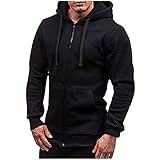 Sweatjacke Herren mit Tasche Reißverschluss Übergangsjacke mit Kapuze Einfarbig Kordelzug Hoodie Winter Jacke Winterjacke Sweatshirt Trainingsjacke Kapuzenjacke Mantel Cardigan Streetwear Oberteile