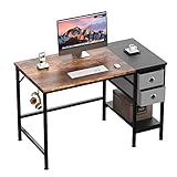 HOMIDEC Schreibtisch, Computertisch PC Tisch mit Schubladen und Kopfhörer Halter, Bürotisch Schreibtisch Holz Officetisch fürs Büro, Wohnzimmer, Home, Office,100x75x50cm