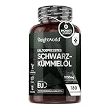 Schwarzkümmelöl Kapseln - 1000mg pro Tag - 6 Monate Vorrat - Black Seed Oil - Natürliche, kaltgepresste Nigella Sativa schwarzkümmelsamen - 180 Vegane Weichkapseln - Hergestellt in EU - WeightWorld