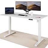 Desktronic Höhenverstellbarer Schreibtisch (160x80 cm) - Sitz- & Stehpult mit Ladebuchsen - Schreibtisch Höhenverstellbar Elektrisch Touchscreen & Stahlfüßen - Schreibtisch Höhenverstellbar