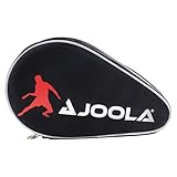 JOOLA 80505 Tischtennisschläger Hülle Pocket Double Tischtennishülle für 2 Wasserabweisende Tischtennistasche, Schwarz/Rot, 28 x 17 x 4 cm