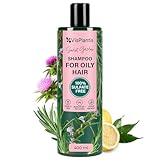 Vis Plantis Rosmarin Shampoo Fettiges Haar mit Mariendistel & Zitronenmelisse | Vegan Shampoo Gegen Fettige Haare ohne Sulfate Parabene und Silikone | Anti Schuppen Shampoo Juckende Kopfhaut | 400 ML