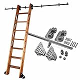 SZITW 3,3ft-20ft Schiebeleiter-Bewegungsschienen-Kit, Rollleiter-Hardware-Bibliothek Schiebeleiter-Hardware-Kit (ohne Leiter) Rundrohr-Mobilleiterschiene (Größe: 13ft/400cm Track Kit)