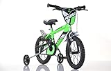 Jungen Kinderfahrrad grün 416U Jungenfahrrad – 16 Zoll | TÜV geprüft | Original | Kinderrad mit Stützrädern - Das Fahrrad als Geschenk für Jungen