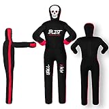 Blist MMA Dummy Judo Grappling Dummy Boxsack Brazilian BJJ JIU Jitsu Sitzposition Dummy Wrestling Kampfsport Boxen Karate Training Dummy (ungefüllt), Schwarz, 177,8 cm