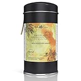 Aloha Sana | Basentee Bio aus 49 Kräutern (lose) | 100g Kräutertee in luftdichter Aromadose | Energetisch getestete Teemischung | Brennnessel, Brombeerblätter, Fenchel, Salbei, Süßholzwurzl und mehr