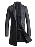 Vogstyle Herren Warme Wolle Coat Wintermantel Jacke Herrenmantel, L, Grau