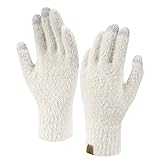 ZASFOU Damen Winter Touchscreen Handschuhe Nerzsamtimitat Elastische Warme Winterhandschuhe für kaltes Wetter,Beige