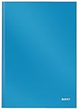 Leitz A4 Notizbuch, 80 Blatt, Hardcover, Karierte Seiten, Solid, Hellblau, 46640030