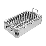 BEBEMOKO Edelstahl Outdoor Grill Für Zuhause Kommerzieller Kettle Holzkohlegrill Silber Mit Grillfläche Und Klappbarem Design Ideal Für BBQ Garten Und Terrasse