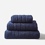 Allure Hotel Luxus-Badetuch, dick, schwer, 800 g/m², 100 % Baumwolle, großes Badetuch, 100 x 150 cm, Marineblau