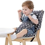 Baby Reisehochstuhl Portable Hochstuhlabdeckung Tragbarer Mobiler Kinderstuhl Sicherheitsgürtel/Esszimmerstuhl/Faltbar und Tragbar (Grau)