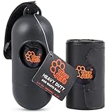 Tuff Pets Hundekotbeutelhalter - Kotbeutelhalter aus Bambus - 1 Rolle Tuff Pets Kotbeutel (10 Beutel) inklusive - Hundekotbeutel-Spender - Funktioniert mit jeder Kotbeutelrolle