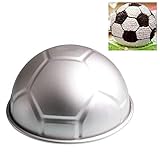 Qwertfeet 1 PCS 3D Half Runde Kugelfoermige Fussball Kuchenform 8 Zoll Verdickung Aluminiumlegierung Schimmel Geburtstag Backform