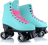 SMJ sport Damen Klassische Retro Rollschuhe | ABEC7 Kugellager | Mint Rosa Mädchen Classic Roller Skates Inliner Inlineskates | Gr. 35, 36, 37, 38, 39, 40, 41 (Türkis, 39)