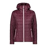 CMP W Jacket Fix Hood Polyester 20d Rot - PrimaLoft Ultraleichte robuste Damen Isolationsjacke, Größe 40 - Farbe Burgun