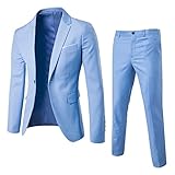 Mymyguoe Anzug 2 Teilig Herren Slim Fit Anzüge Sakko Party Suits Anzughose 2 Teiler Blazer Anzugjacke Set Business Suit Formal Schnitt Festliche Herrenanzug Smoking Herrenblazer