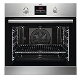 AEG BPS33102ZM Einbau-Backofen / Pyrolyse Selbstreinigung / Serie 6000 mit Ringheißluft: gleichmäßige Garergebnisse auf 3 Ebenen / A+ / Elektronikuhr mit Timerfunktionen / Grillfunktion / Edelstahl