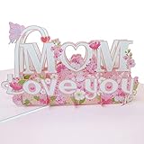 3D Pop Up Karte Geburtstag. Geburtstagskarte für Mama, Muttertagskarte, Special Geschenk für Mama Für alle Gelegenheiten (I Love You Mom)