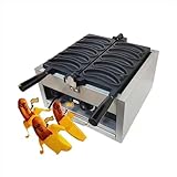 BDJSN Kommerzielles Waffeleisen In Bananenform, 2 KW Waffeleisen Aus Edelstahl Mit Antihaft-Teflonbeschichtung, 50–300 ℃ Einstellbar, Doppelseitige Heizung, Für Snackbars, Restaurants, Fabriken