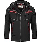 Arctic Seven Herren Softshell Jacke Funktionsjacke Outdoor Regenjacke Atmungsaktiv Fleece Innenfutter AS088 [AS-088-Schwarz-Gr.L]