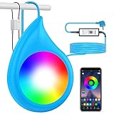 LED Poolbeleuchtung Unterwasser für Aufstellpool, 10W RGB Dimmbar Farbwechselnde Einhänge Poolscheinwerfer mit APP-Kontrolle, Kompatibel für Stahlrahmen & Stahlwandpool,IP68 Wasserdicht,8m Kabel,12V