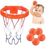 Baby Badewannenspielzeug:Basketballkorb mit 5 Bällen und starkem Saugnapf.Badespielzeug für Kleinkinder oder Kinder/Jungen oder Mädchen.Spielzeug-Set für Wohnzimmer,Badezimmer,Schlafzimmer