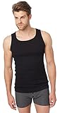 TOM TAILOR Underwear Herren Tanktop 2er Pack Unterhemd, Schwarz (Black 9000), Large (Herstellergröße: L/6)