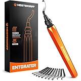 MEISTERGRIFF® Entgrater [inkl. 11 Klingen] für Kunststoff (auch 3D Druck), Metall, Edelstahl - Handentgrater