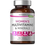 Multivitamin Tabletten Frauen | 180 Vegetarische Tabletten | Hochdosiert mit Eisen, Biotin, Vitamin B6 und mehr! | Energie, Knochen und Immunsystem | Horbaach