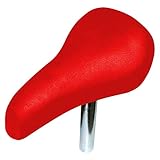 cyclingcolors Kinder Fahrrad Sattel Komfort Schaum mit Stange Ø22MM mädchen Junge universal (Rot)