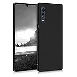 kwmobile Hülle kompatibel mit LG Velvet Hülle - weiches TPU Silikon Case - Cover geeignet für kabelloses Laden - Schwarz matt