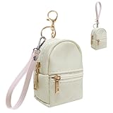 SMUOBT Niedlicher Schlüsselanhänger für Damen, kleine Tasche, tragbare Münzgeldbörse, Schlüsselanhänger, niedlicher Reißverschluss, Weiss/opulenter Garten, Medium