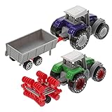 VICASKY 2 Stück Bauernhofwagen Spielzeug Babyspielzeug Kinderauto Spielzeug Traktormodell Fahrzeugmodell Für Kinder Kinder LKW Autospielzeug Kinderbauernhof LKW Kleinkind LKW Traktor