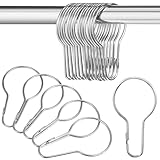 Healifty 20PCS 20pcs Vorhangring mit Clips Edelstahl Vorhangclips öffnete Gardinenringe Vorhangklammer für Vorhang Duschvorhang Gardinenhaken (Silberr)