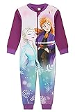 Disney Eiskönigin Schlafanzug Mädchen Einteiler, Jumpsuit Kinder, Frozen Kinder Kleidung für Mädchen, Anna und ELSA Jumpsuit Mädchen, Onesie Kinder, 86-141 (Violett, 5-6 Jahre)