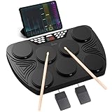 Schlagzeug Elektronisch, 7 Pads Elektronisches Schlagzeug Anschlagsdynamisch, E Drum Unterstützung MIDI Bluetooth PC Anschließen, Digital Drum für Kinder, Anfänger Geburtstag Geschenk