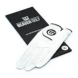 BEAVER GOLF Damen Golf Handschuh weiß - Premium Cabretta-Leder - maximale Qualität - nachhaltig - Handarbeit (M, Rechts (Linkshänder))