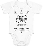 Shirtgeil Baby Body Papa - Du Schaffst Das - Witziger Strampler für Väter - Kurzarm- und Langarm-Bodys - Lustige Babykleidung mit Spruch - Vater Geschenk - Hochwertiger Babystrampler